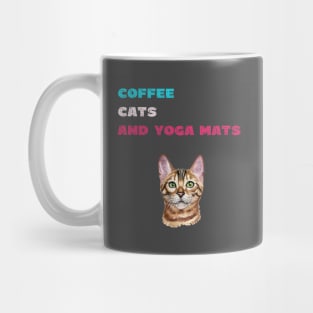 Coffee cats and yoga mats funny yoga and cat drawing Mug